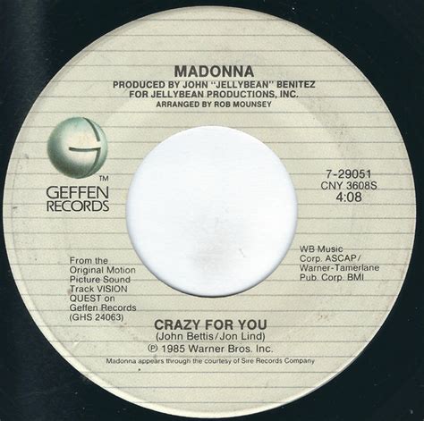 Madonna – Crazy For You (1985, Specialty Pressing, Vinyl) - Discogs