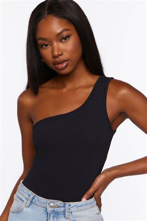 Ribbed One Shoulder Bodysuit