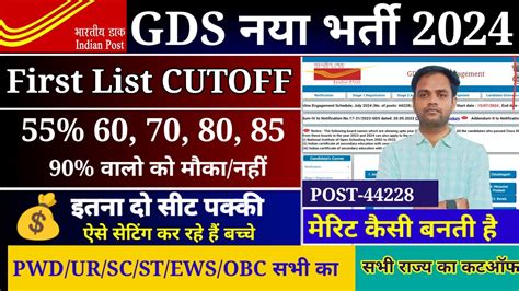 GDS First List Cutoff 2024 GDS Vacancy 2024 GDS Result 2024 Post