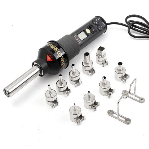 V W Degree Lcd Adjustable Electronic Heat Hot Air Gun Desoldering Soldering Station Ic Smd
