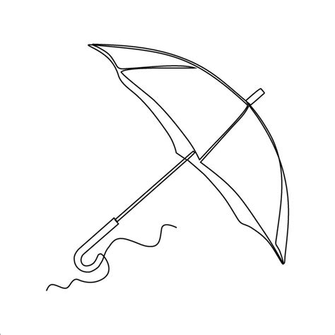 continuous line drawing of rain umbrella 26485335 Vector Art at Vecteezy