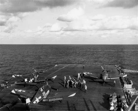 F6F 5 Hellcats Of VF 9 On Board The Carrier USS Lexington CV 16 On