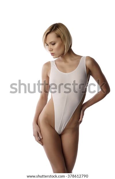 Blonde Bob Haircut Posing Sexy Bodysuit Stock Photo 378612790 Shutterstock
