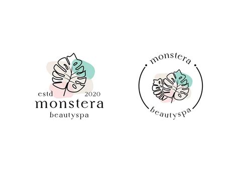 Tropical Plant Leaves Logo Monstera Leaves Logo Design Vector