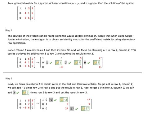 Solved An Augmented Matrix For A System Of Linear Equations