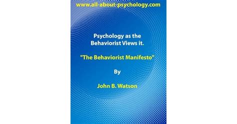 Psychology As The Behaviorist Views It By John B Watson