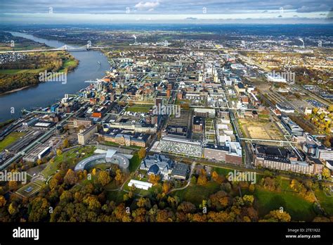 Aerial View Chempark Leverkusen Chemical Park Former Bayer Plant On