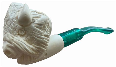 Mini Buffalo White Genuine Block Turkish Meerschaum Smoking Pipe With Case