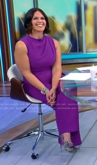 Wornontv Dana Jacobsons Purple Jumpsuit On Cbs Satirdau Morning