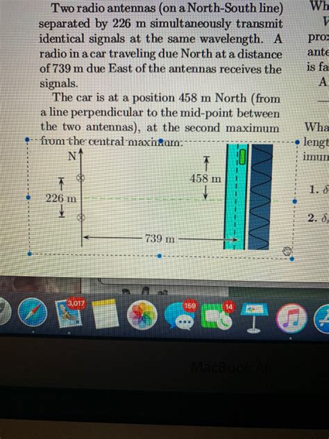 Solved Two Radio Antennas On A North South Line Separated Chegg