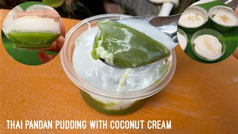 Pandan Pudding In Coconut Cream Khanom Piak Poon Thai Dessert Youtube