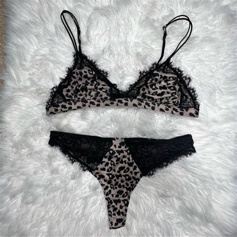 Intimates Sleepwear Lacy Leopard Print Lingerie Set Poshmark