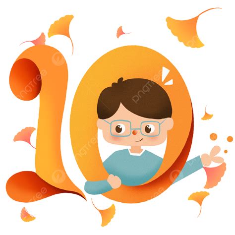 October Hello Cartoon Character Scene Hand Drawn Cartoon Autumn Hello