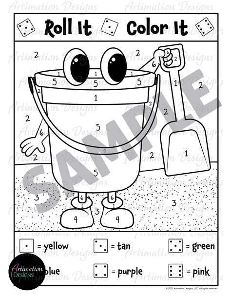 Summertime Color By Number Summer Coloring Pages Roll And Color Dice Activity Made By Teachers