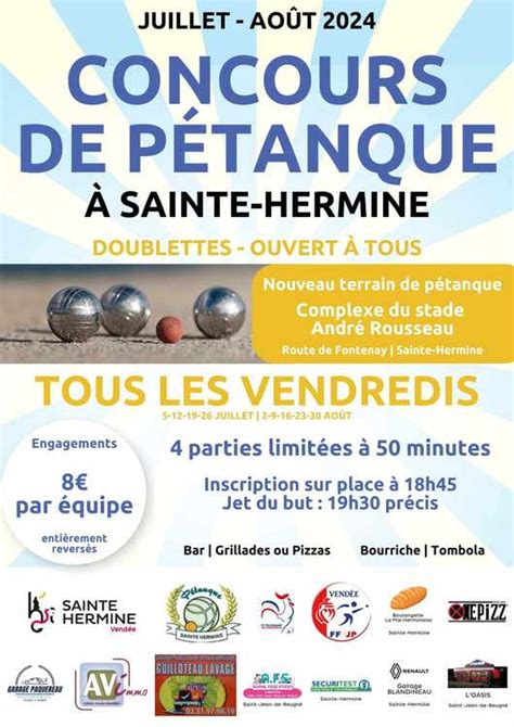 Concours De P Tanque Ouvert Tous Sainte Hermine Juillet