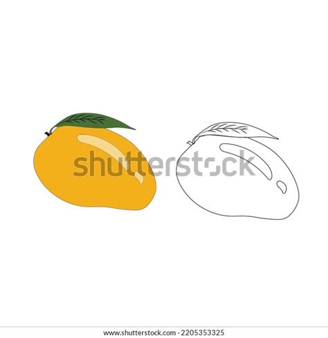 Picture Mango Sketch Vector Illustration Coloring Stock Vector (Royalty ...