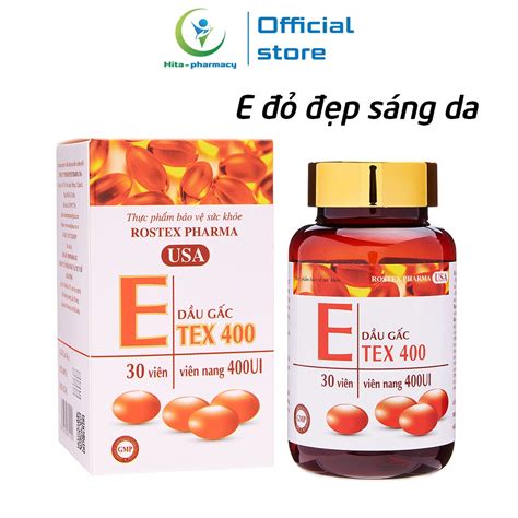 Viên Uống đẹp Vitamin E đỏ 400 Iu Dầu Gấc Nha đam Hdpharma Giảm Nám Sạm Da 30 Viên [e Tex