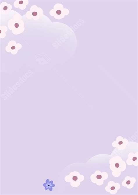 A Simple Flower In Shades Of Purple Page Border Background Word ...