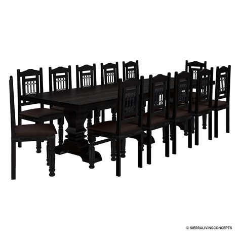 Harold Traditional Solid Rosewood Pedestal Dining Table Set For 12