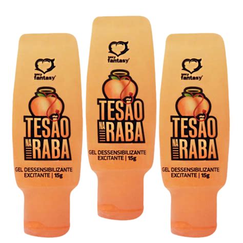 KIT 03 Tesão Na Raba Gel Dessensibilizante e Excitante Anal Loja Pimenta