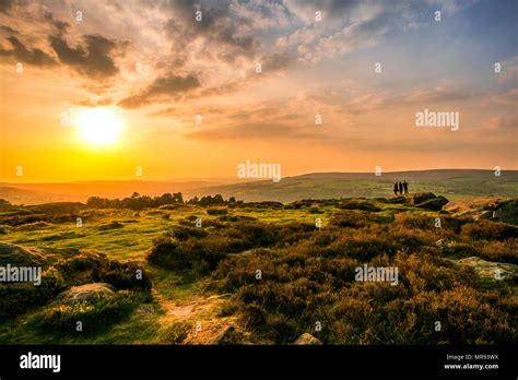 Ilkley moor sunset Stock Photo - Alamy