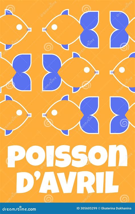 Poisson D Avril French April Fool S Day Poster Fish Flat Style