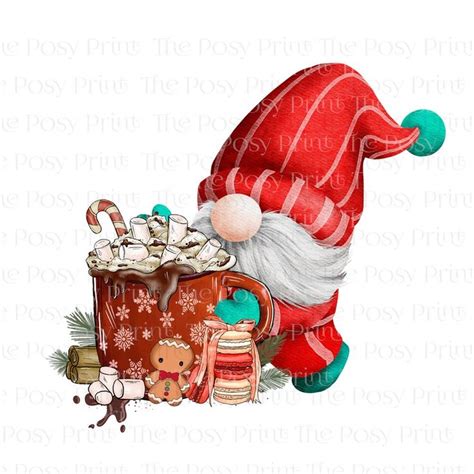 Christmas Gnome Png Hot Cocoa Sublimation Tumber Design Gnome