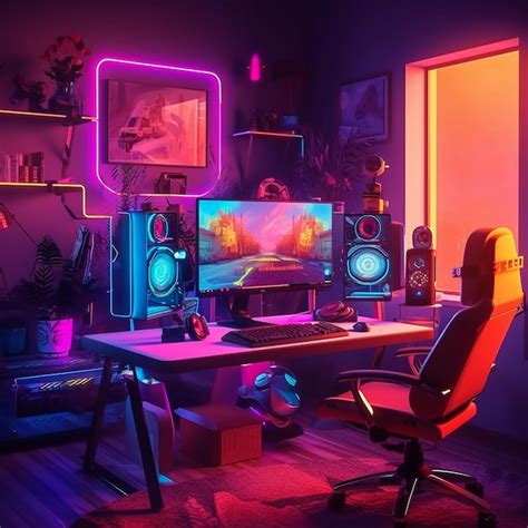 Premium Photo | Gaming aesthetic gamer playing game in the room gamer ...