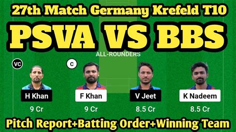 PSVA VS BBS Dream11 Prediction 3 PSVA VS BBS Dream11 PSVA VS BBS