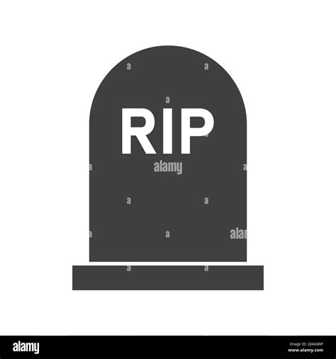 Rip Grave Icon Tombstone Burial Symbol Vector Illustration Isolated