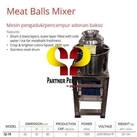 Jual GETRA SJ 18 Meat Ball Mixer Mesin Pencampur Pengaduk Pembuat