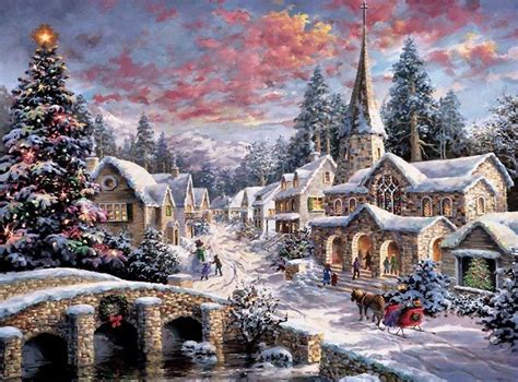 Рисуване на Коледа в провинцията - онлайн пъзел
