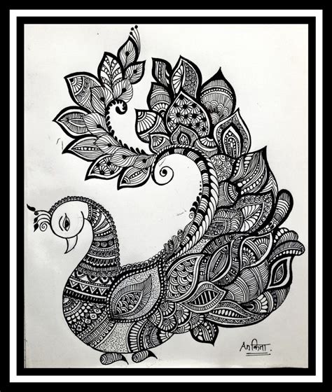 Peacock Mandala Art Easy Mandala Drawing Mandala Design Art Mandala Art