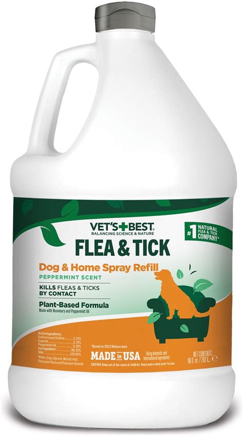 Vet's Best Dog Flea + Tick Home Spray Refill, 96-oz bottle - Chewy.com