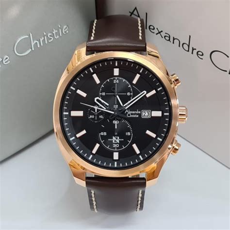 Jual Alexandre Christie Ac Rose Gold Brown Jam Cowok Alexandre