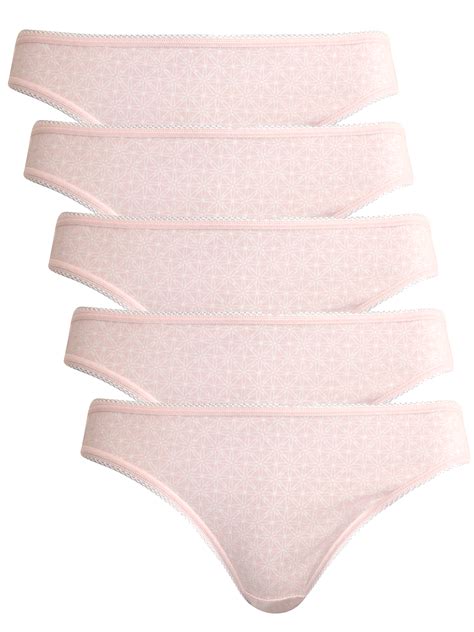 George G Orge PINK Pack Cotton Rich Printed Bikini Knickers Size To