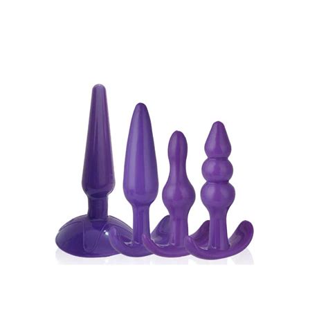 Kit Plug Anal Em Silicone 4 Peças Diferentes Diâmetros Lust of