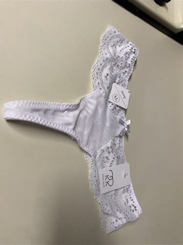 Rene Rofe Lingerie New White Bridal Chic Eyelet Mesh Thong Xl Ebay