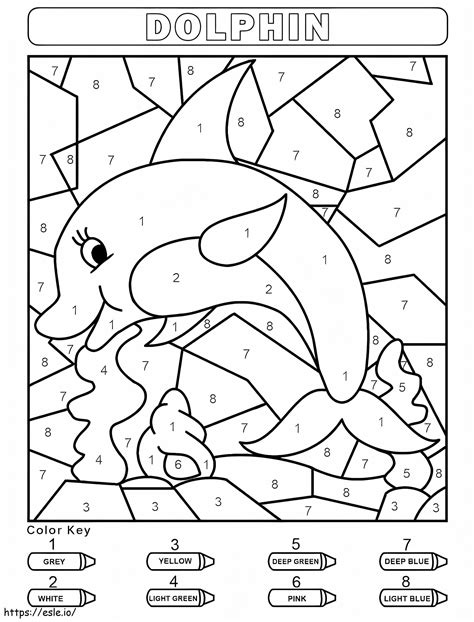 Ładny kolor delfina według numeru kolorowanka
