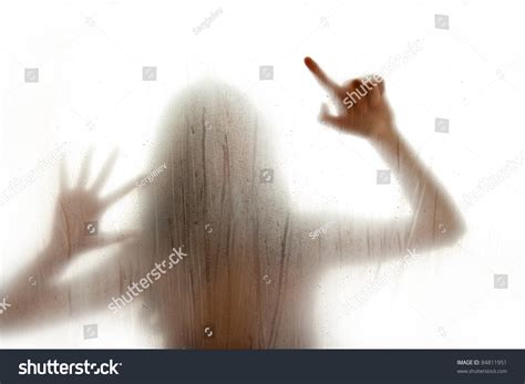 Figure Naked Woman Behind Transparent Curtain Stock Photo 84811951 Shutterstock
