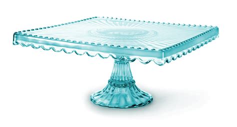 Loire Glass Square 775 Inch Cake Stand Blue Glass Cake Stand