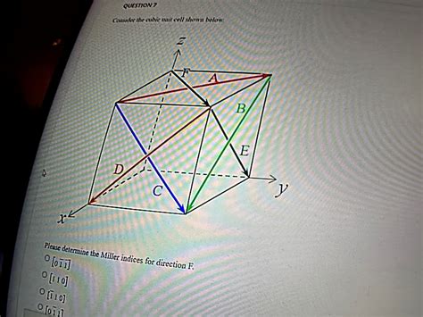 Solved Question Consider The Cubic Unit Cell Shown Below B E D C