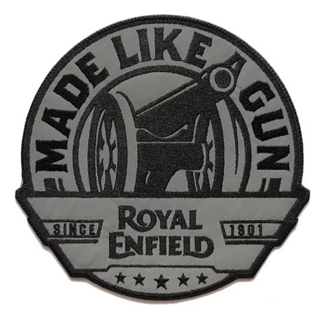 Parche Bordado Royal Enfield Made Like A Gun Reflectivo