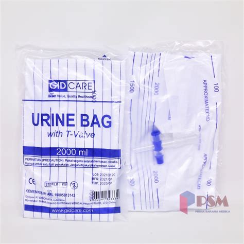 Jual Urine Bag OneMed T Valve 2000ml Kantong Urine 2liter Shopee