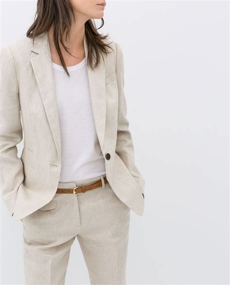 Zara NouveautÉs Blazer Lin Trajes De Pantalón Para Mujer Ropa