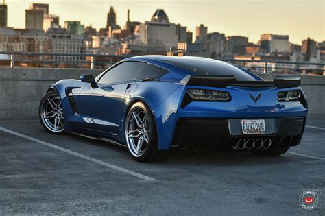 Chevrolet Corvette C Z Blue Vossen M X Wheel Front