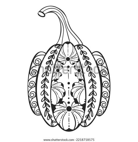 Pumpkin Mandala Coloring Page Adults Kids Stock Vector (Royalty Free) 2218718575 | Shutterstock