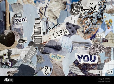 Atm Sfera Creativa Art Mood Board Collage Hoja En Blanco Y Negro A