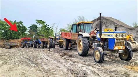 Jcb Dx Backhoe Machine Swaraj And Tracto Stuck In Sonalika