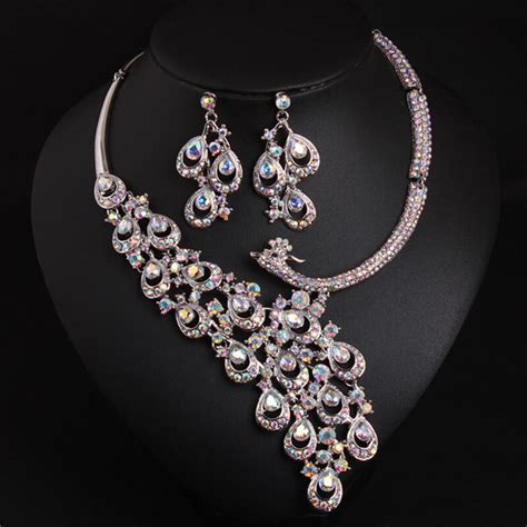 Mydaner Luxury Bridal Jewelry Sets Necklace And Earring Set Multicolor